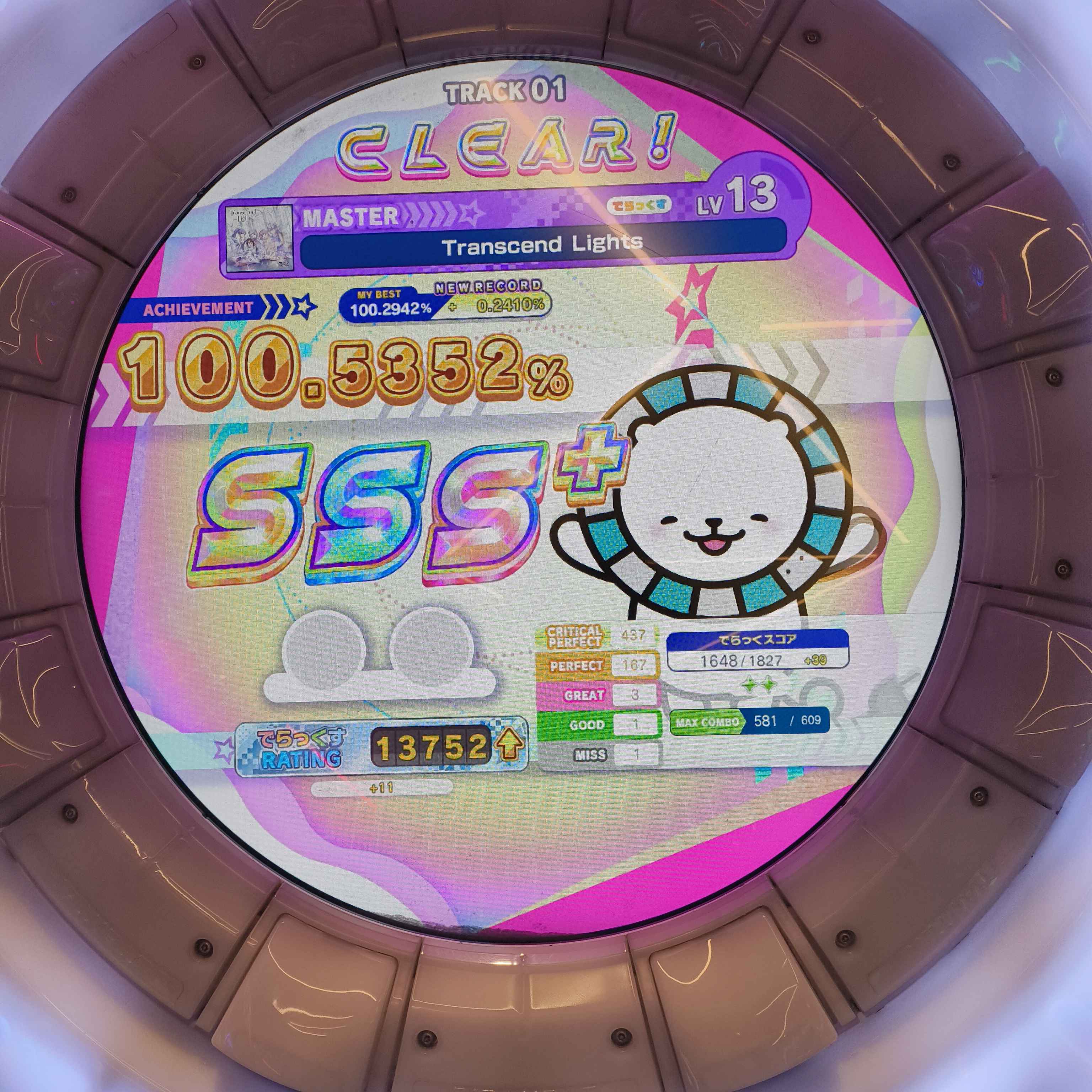 transcend lights SSS+ maimai score